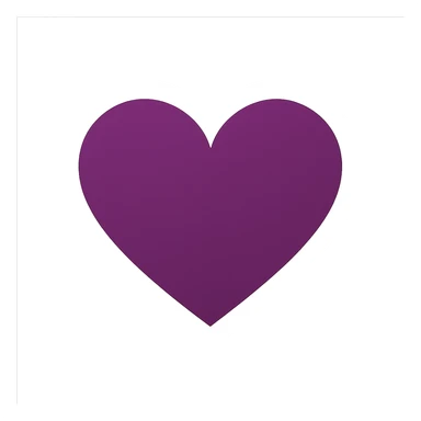 heart with a bold plum color, digital illustration sticker