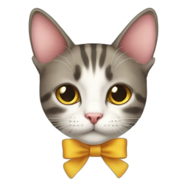 Cat cat ribbon sticker