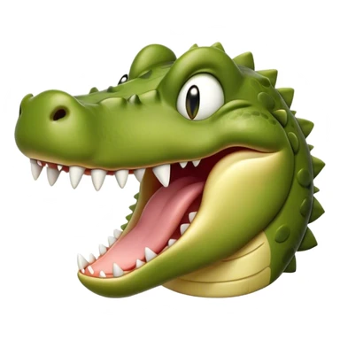 Cinematic Realistic Cute Yawning Crocodile Portrait Emoji, Head tilted slightly with a dramatic, wide-open yawn, showcasing a soft, textured olive-green hide with gently drooping jaws and half-closed, drowsy eyes rendered in exquisite natural detail, high shine, relaxed yet expressive, styled with a dash of primal charm, soft glowing outline, capturing the essence of a sleepy yet affectionate crocodile that appears ready to stretch out and drift into a deep, ancient slumber! sticker