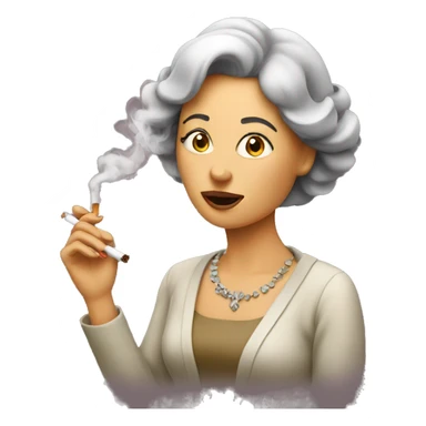 Lady smoking sticker