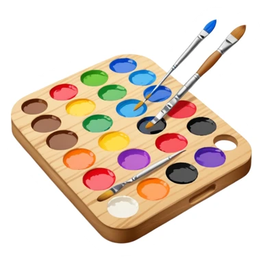 Palette with brush sticker