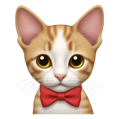 Kitten that is red with a bow tie  sticker