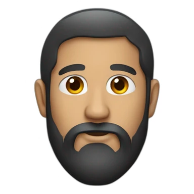 Long black beard bold person with red shirt sticker