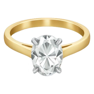 Oval diamond ring with gold band sticker