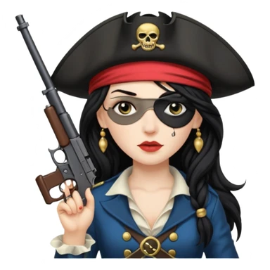 Lady Pirate With Gun. sticker
