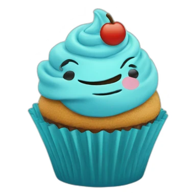 Happy Robin blue cupcake sticker