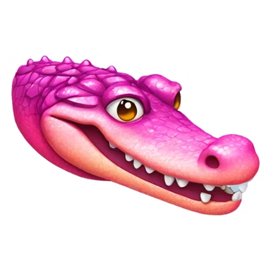 Pink ombre crocodile with glitter sticker