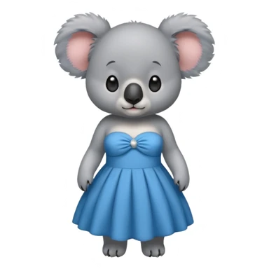 Koala bear in a strapless blue dress sticker
