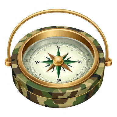 military compass with camouflage pattern sticker