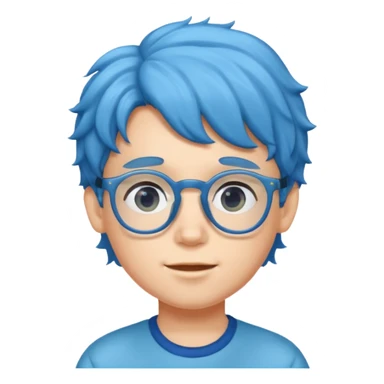 blue wavy haired kid with glasses sticker