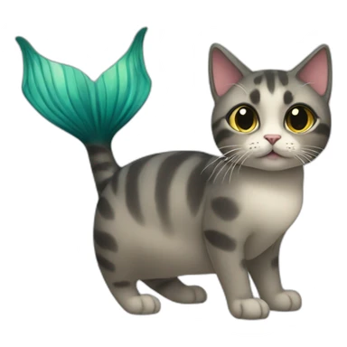 Cat with a mermaid tail sticker