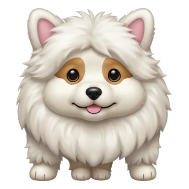 A fluffy dog. Full body. sticker