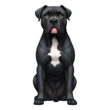 Black Cane Corso with a white spot sticker
