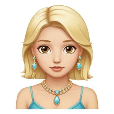 blonde girl portrait with jewelry sticker