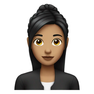 girl straight black hair sticker