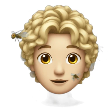 A Lamber with many flys arround  sticker