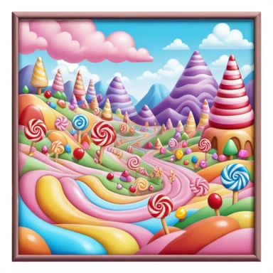 candy land  surreal landscape sticker