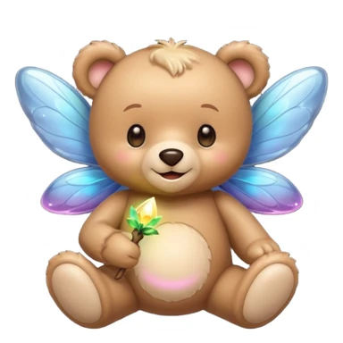 Teddy and fairy together sticker