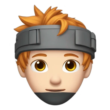 Cloud strife ginger hair. freckles on cheeks. Face mask black sticker