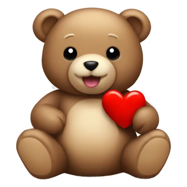 Teddy bear holding red heart  sticker