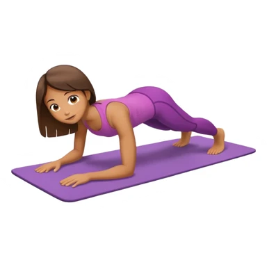 girl is doing plank on the mat sticker