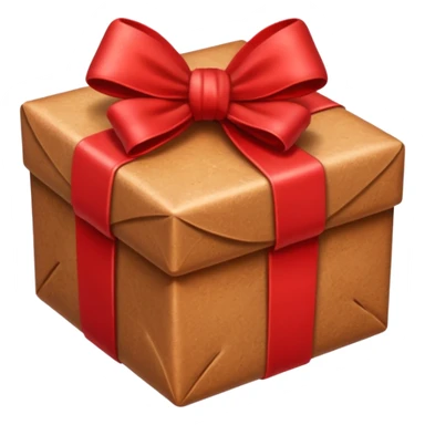 christmas gift with cinnamon sugar color and red bow sticker