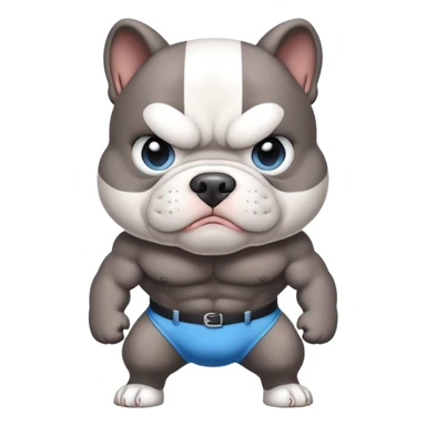 Black and white pocket bully with light blue eyes sticker