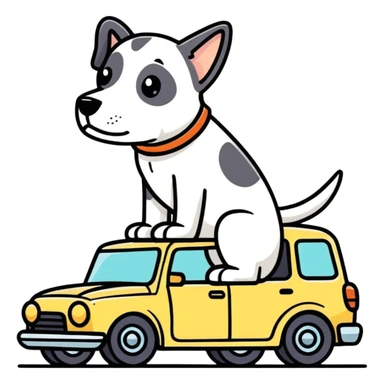 Dog sitting on car sticker
