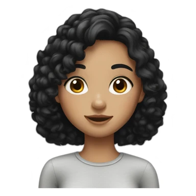 Girl with freckles and black hair sticker
