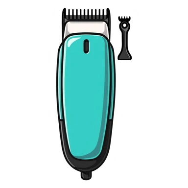 cartoon sticker style barber trimmer sticker