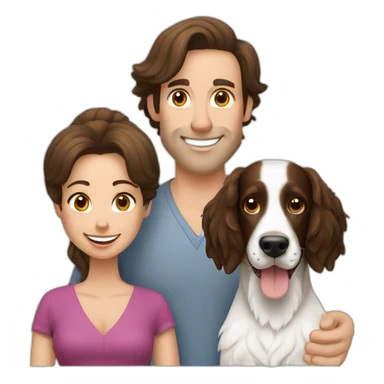 Springer spaniel with man and woman sticker