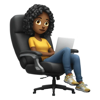 girl thinking on a Gaming chair sticker