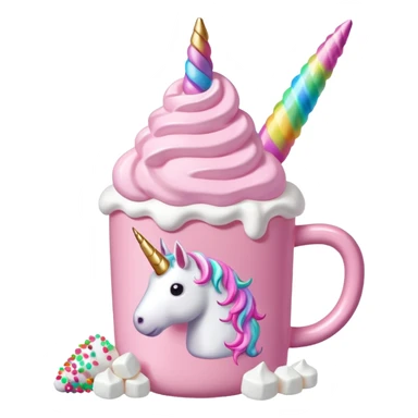 Make a pink unicorn hot cocoa sticker