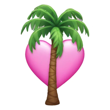pink heart palmtree sticker