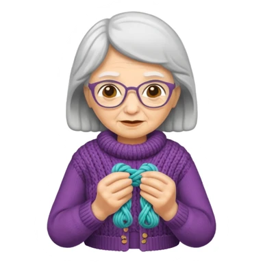 knitting grandma sticker
