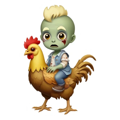 Baby zombie riding a chicken sticker
