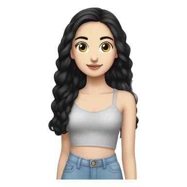 Hania amir, teen, full body, aesthetic, well detailed, black hair sticker