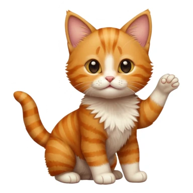 A high-resolution photo-realistic digital illustration of a solid ginger tabby cat kitten, chest upward sticker
