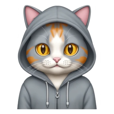 Cat wearing a hoodie sticker