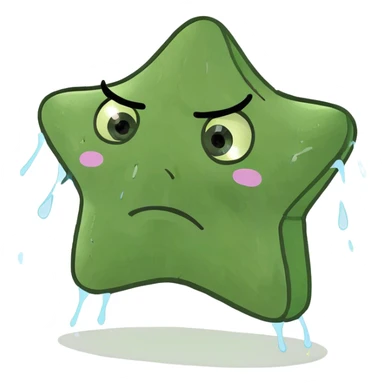 Crying star sticker