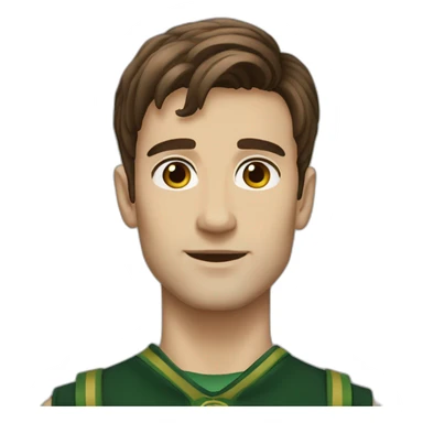 Brown hair brown eyes slytherin man sticker