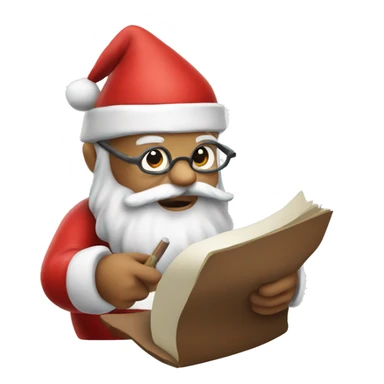 Father Christmas solving math problems sticker