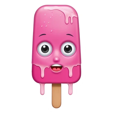 pink popsicle with eyes and tattoo sticker