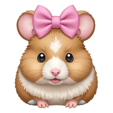 cute hamster wearing a bow on its head sticker