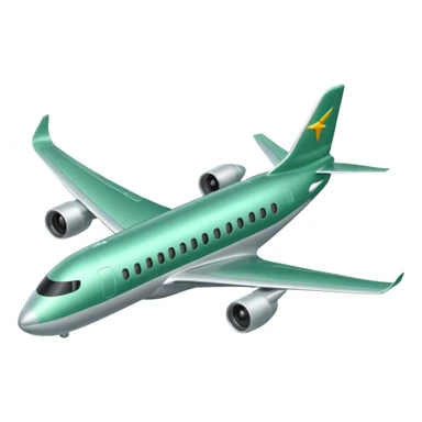 самолет светло зеленого цвета  sticker