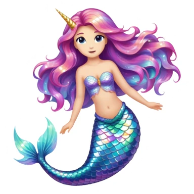 half mermaid half unicorn sticker