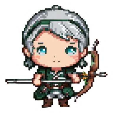 chibi archer character with bow sticker