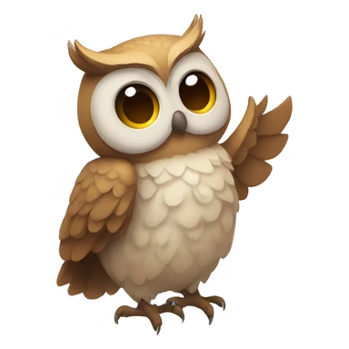 An owl sending hearts emoji sticker