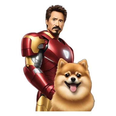 iron-man-vs-pomeranian sticker