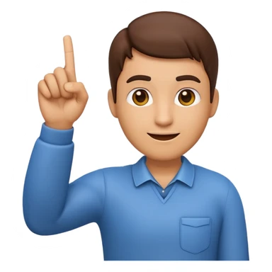 Please create a 3D emoji that shows the number 1 using fingers.Index finger pointing up I’d like it to resemble the iPhone emoji style!" sticker